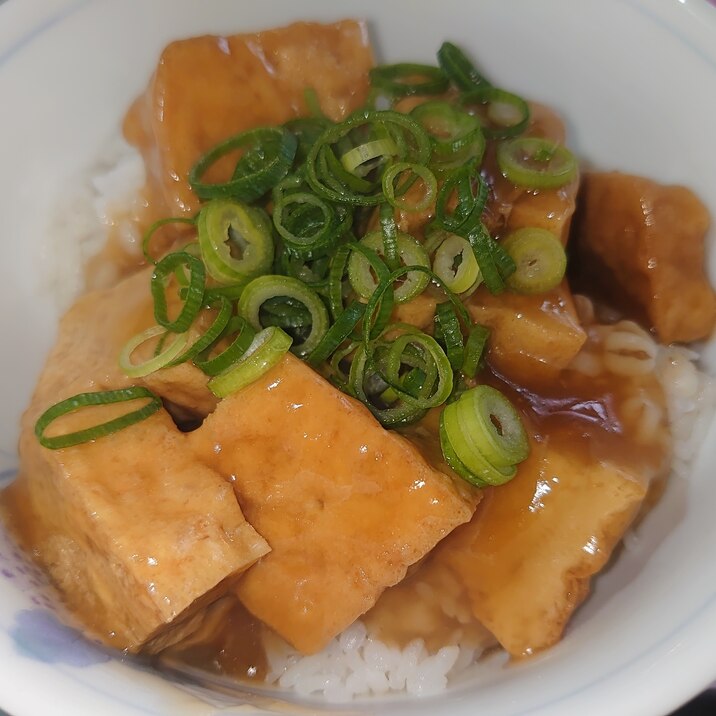 【節約ビンボー飯】熱々 厚揚げあんかけ丼